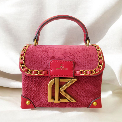 Suede K-Box-Style Bag