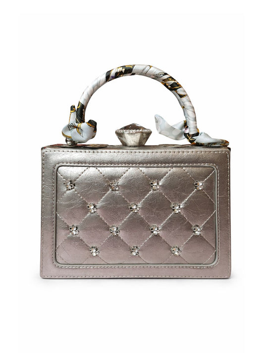 Crystal Buckle Box HandBag