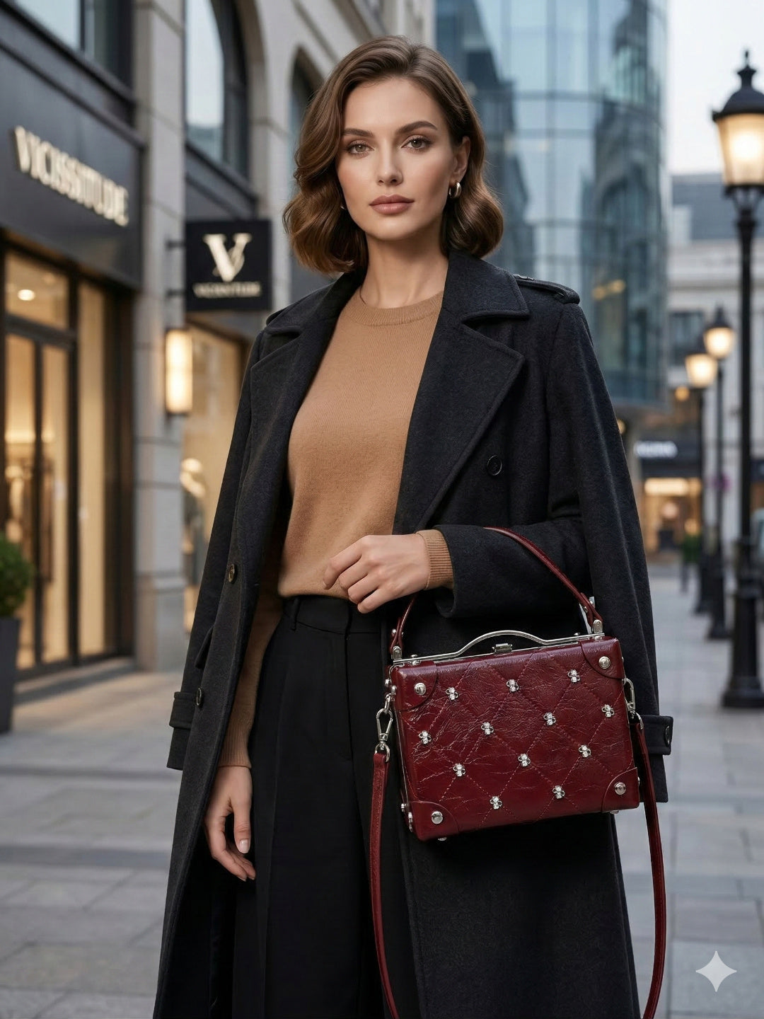 Curved Buckle Box HandBag