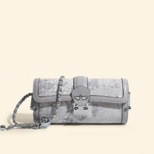 Bridgerton Grey Fabric Chain Bag